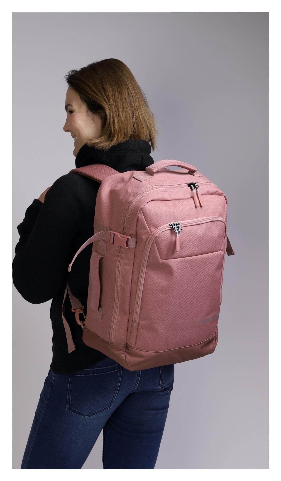 Příruční zavazadlo 55x40x20 Travelite Kick Off Multibag Backpack Rosé 2
