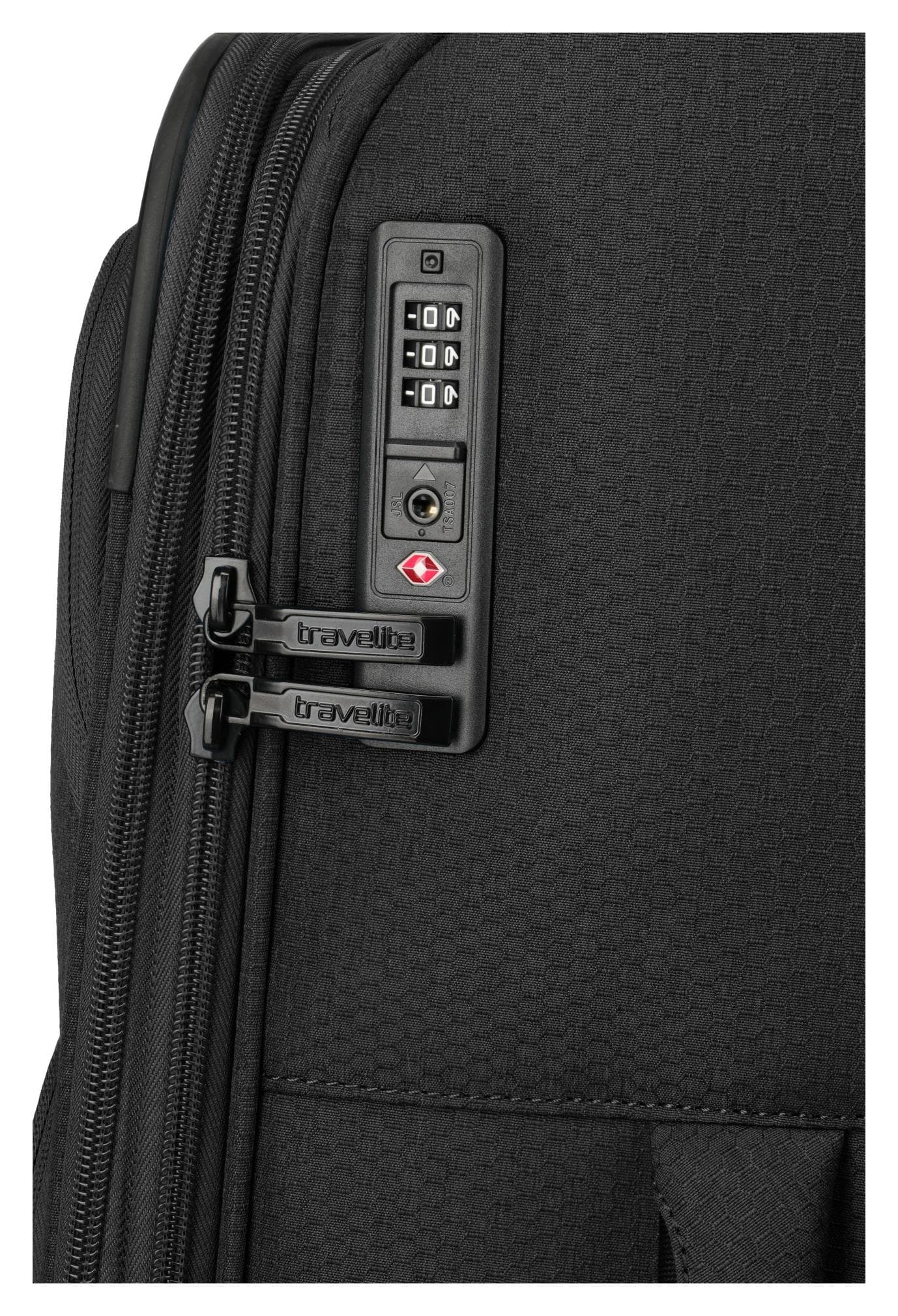 Střední textilní kufr na kolečkách Travelite Kick Off 4w M exp Black 3