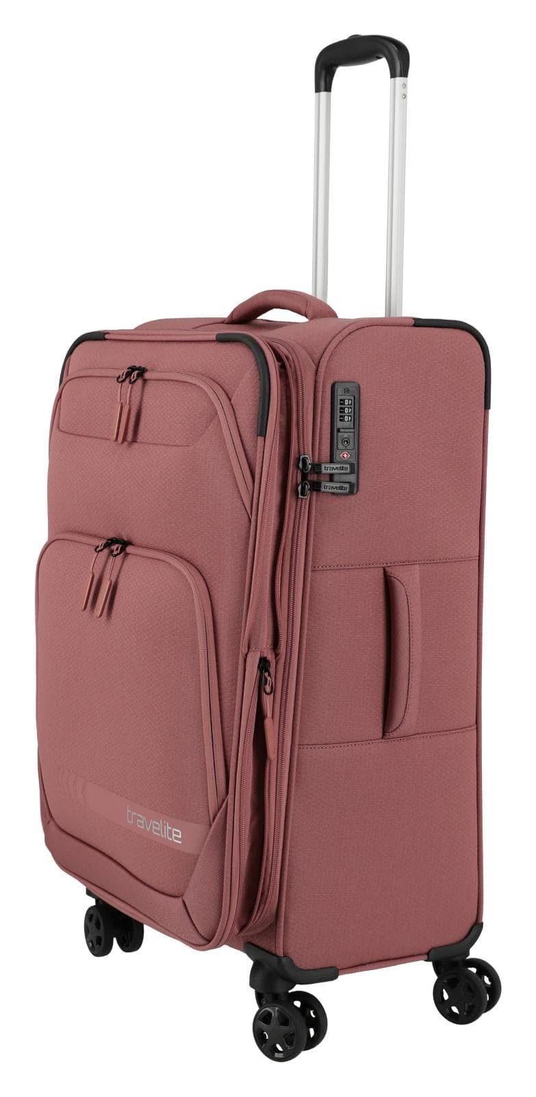 Střední textilní kufr na kolečkách Travelite Kick Off 4w M exp Rose 6