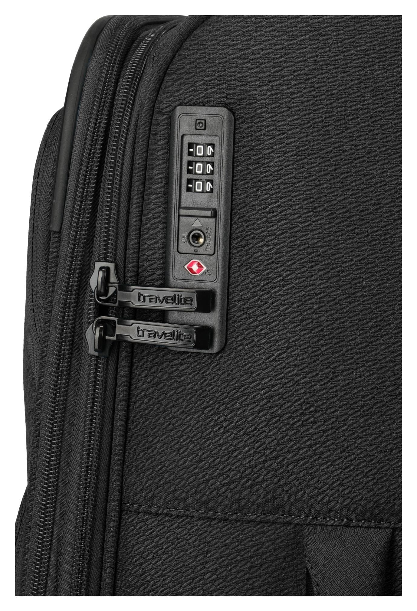 Velký textilní kufr na kolečkách Travelite Kick Off 4w L exp Black 3