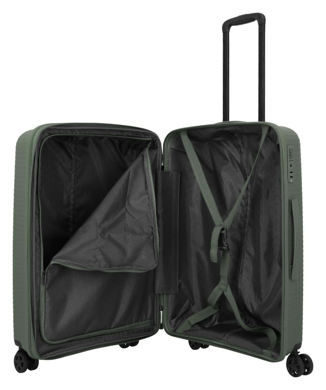 Střední cestovní kufr na kolečkách Travelite Air Stripe M Green 3