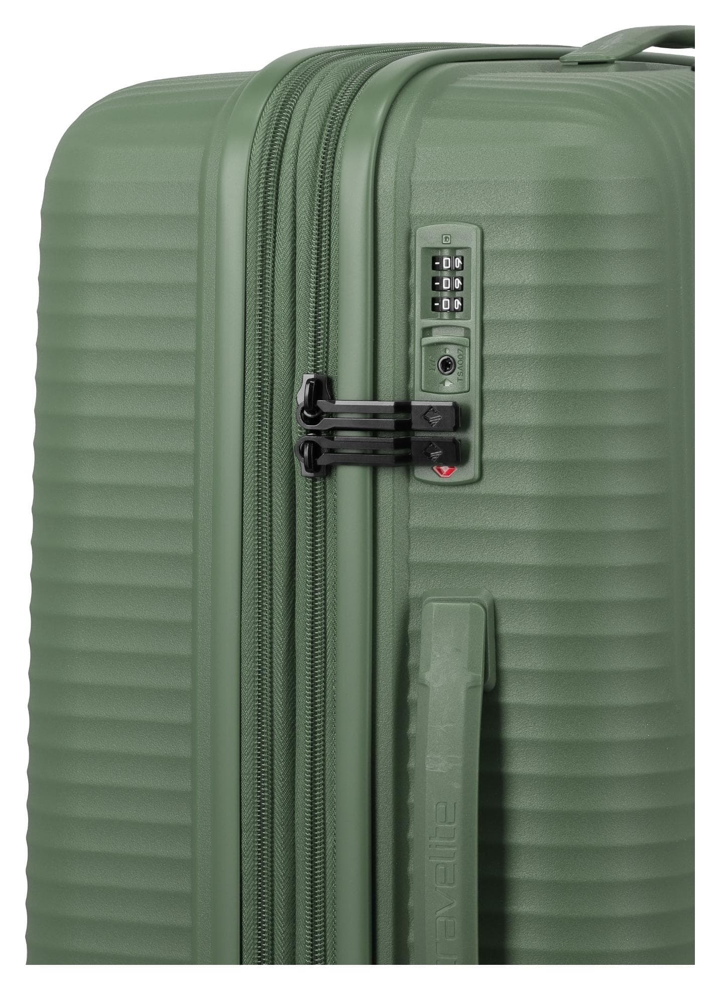 Střední cestovní kufr na kolečkách Travelite Air Stripe M Green 6