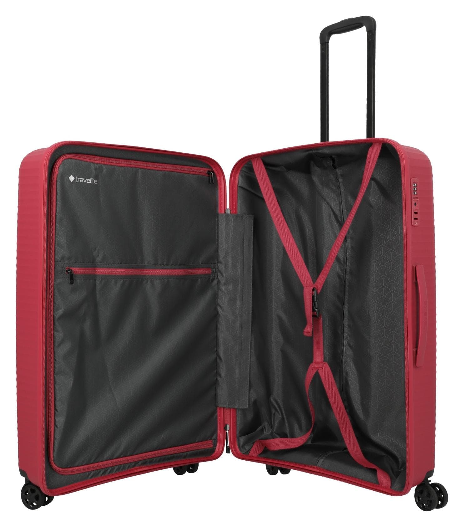 Velký skořepinový kufr Travelite Air Stripe L Red 6