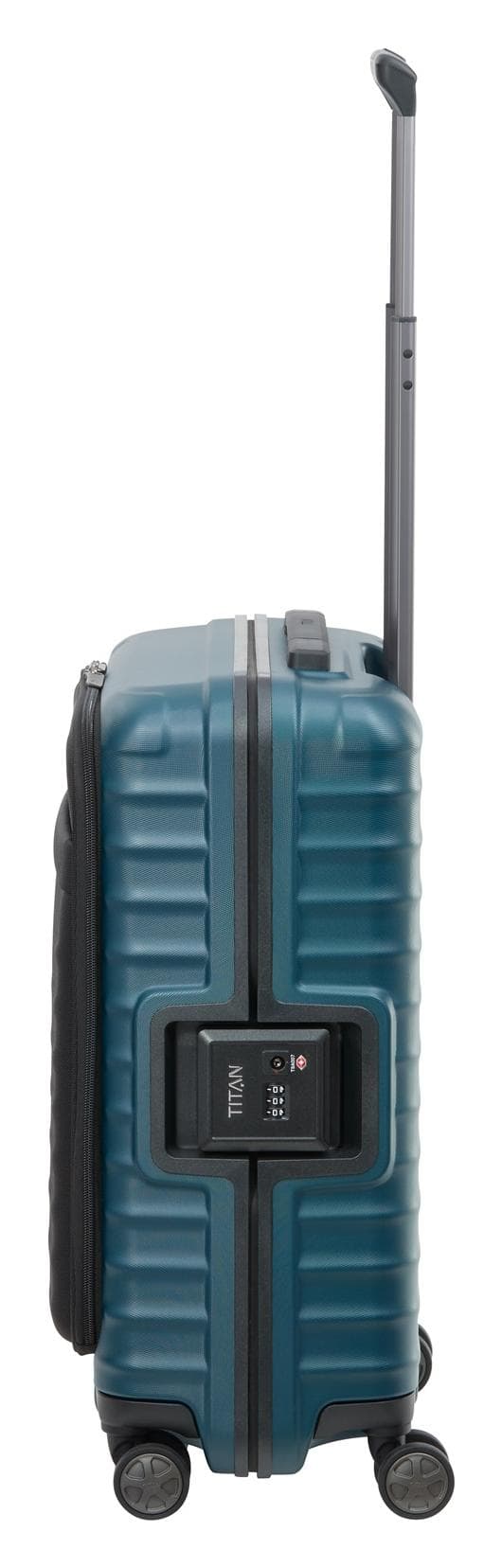 Skořepinový palubní kufr Titan Litron Frame S Front pocket Petrol 3