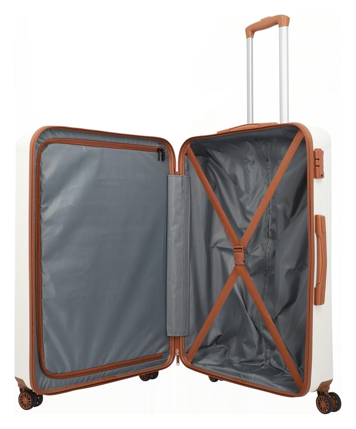 Velký skořepinový kufr na kolečkách Travelite Bali L White/Cognac 6