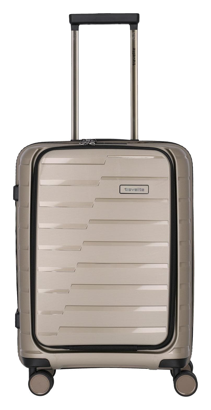 Palubní kufr na notebook Travelite Air Base 4w S Front pocket Champagne