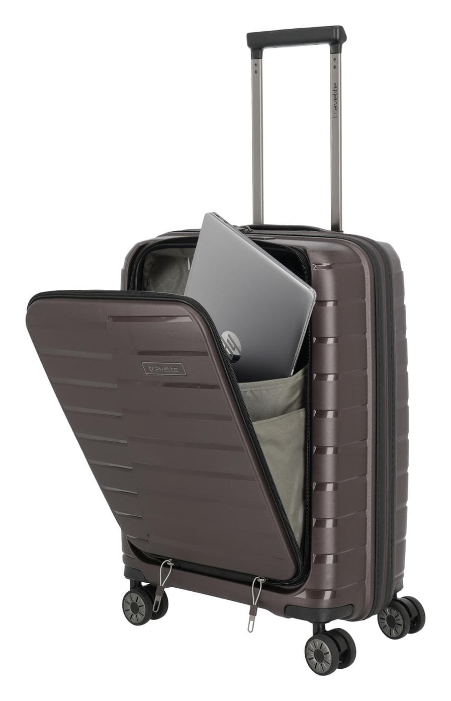 Palubní kufr na notebook Travelite Air Base 4w S Front pocket Coffee 5