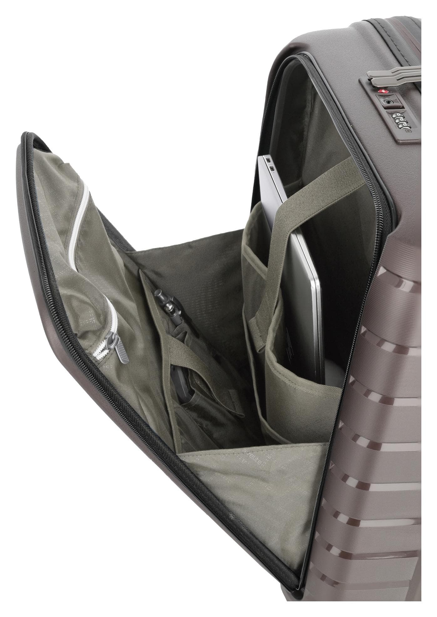 Palubní kufr na notebook Travelite Air Base 4w S Front pocket Coffee 6