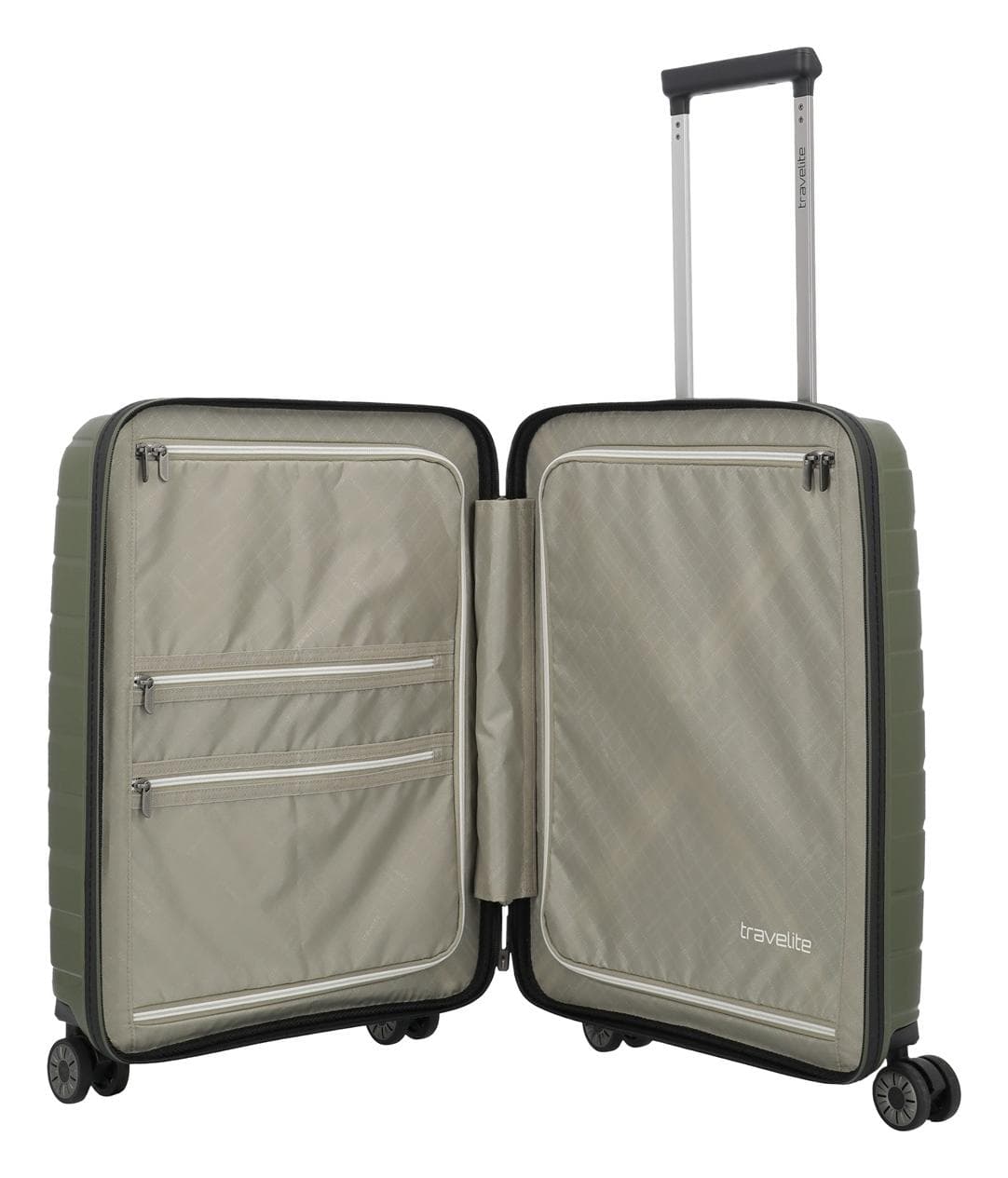 Palubní kufr na notebook Travelite Air Base 4w S Front pocket Olive 6