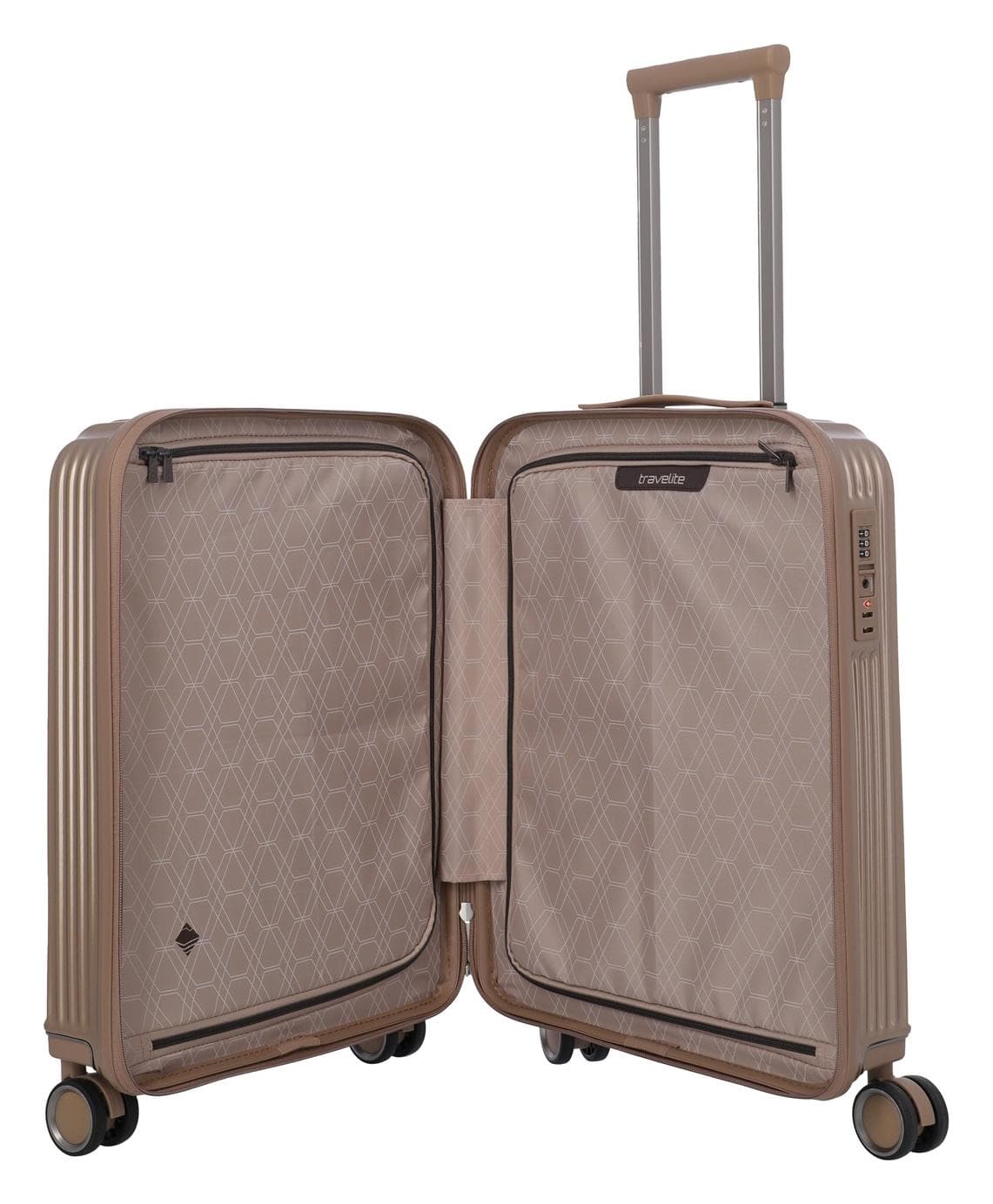 Skořepinový palubní kufr Travelite Paros 4w S Cappuccino 6