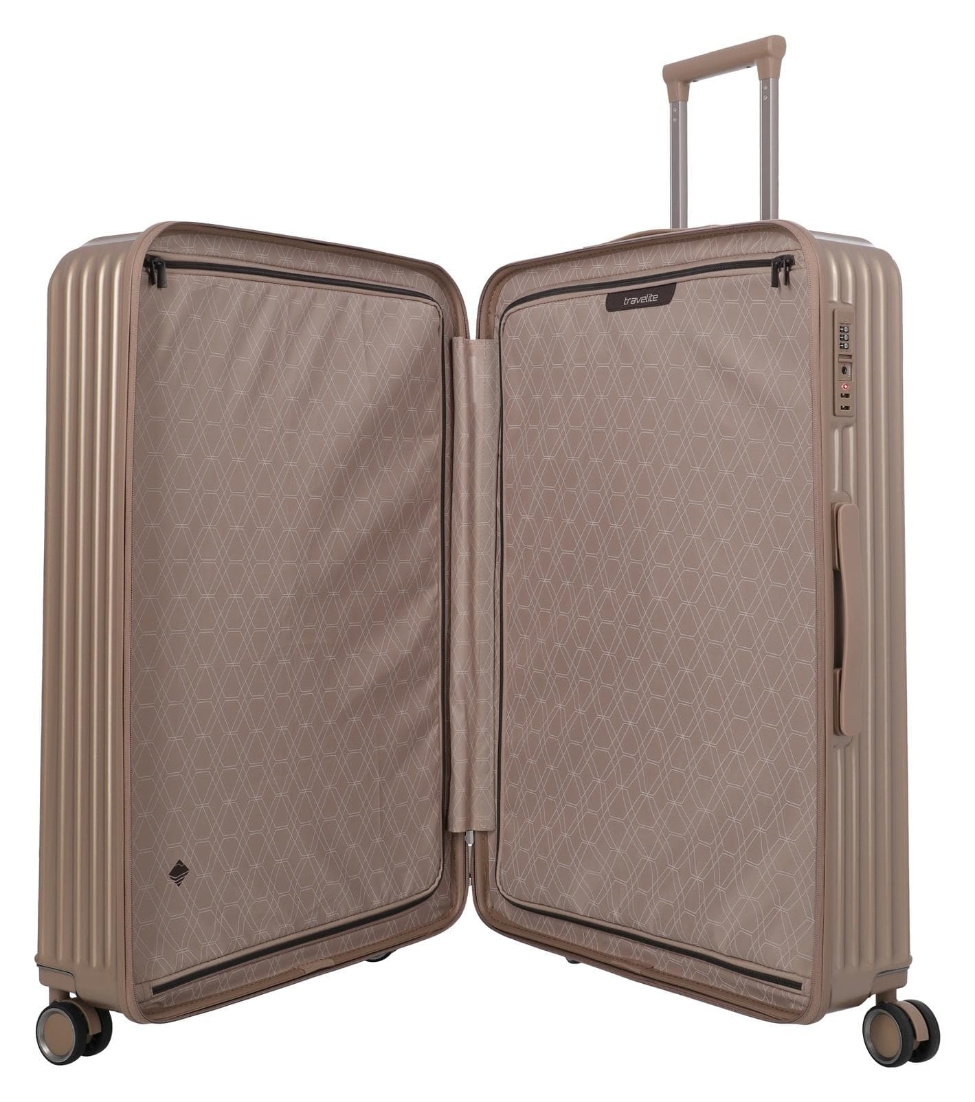 Velký skořepinový kufr na kolečkách Travelite Paros 4w L Cappuccino 6