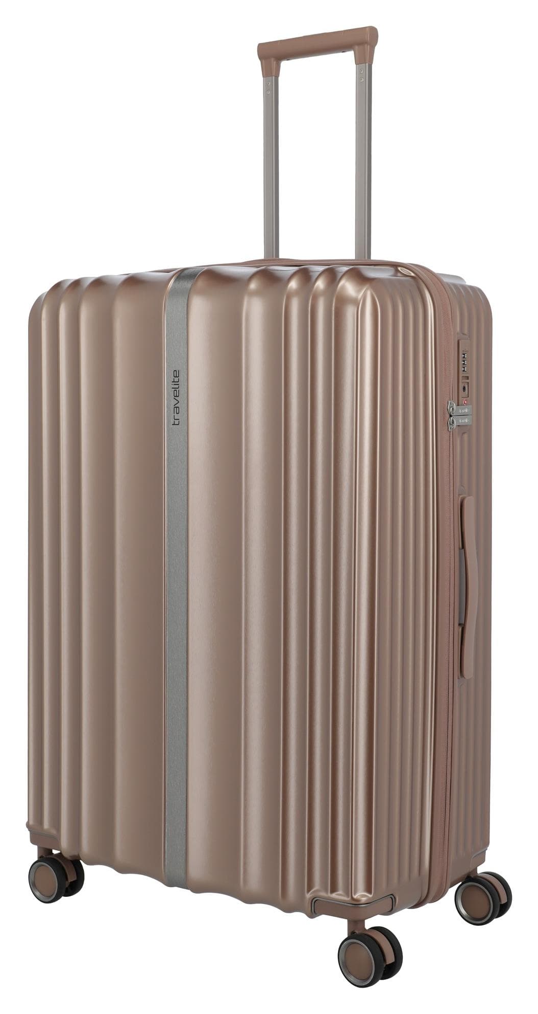 Velký skořepinový kufr na kolečkách Travelite Paros 4w L Cappuccino 2