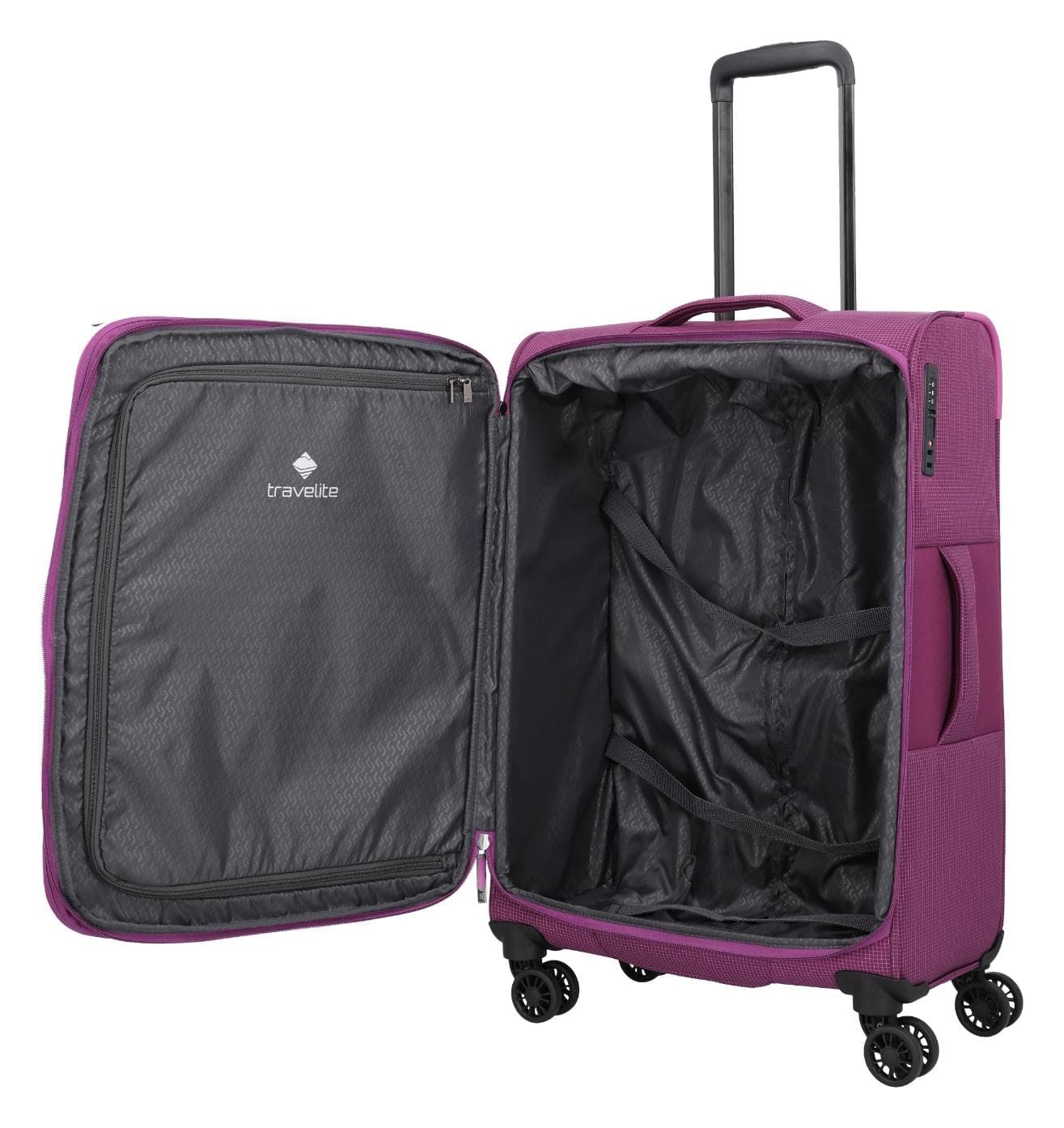 Střední textilní kufr Travelite Corsiica M Pink 6