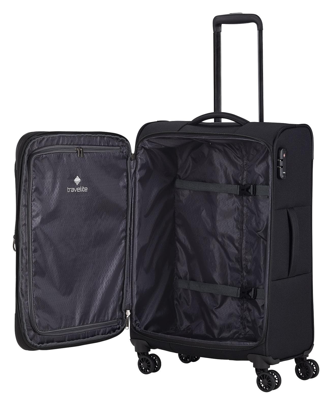 Střední textilní kufr Travelite Chios M Black 6