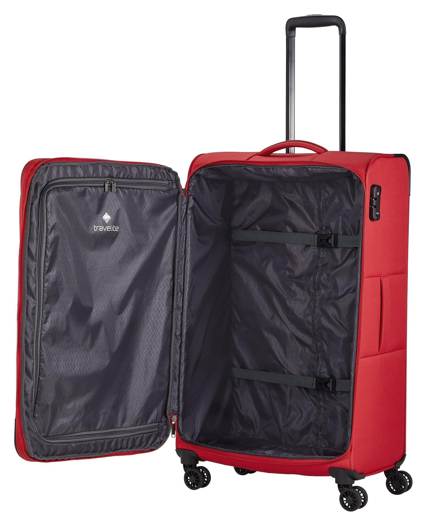 Velký textilní kufr na kolečkách Travelite Chios L Red 6