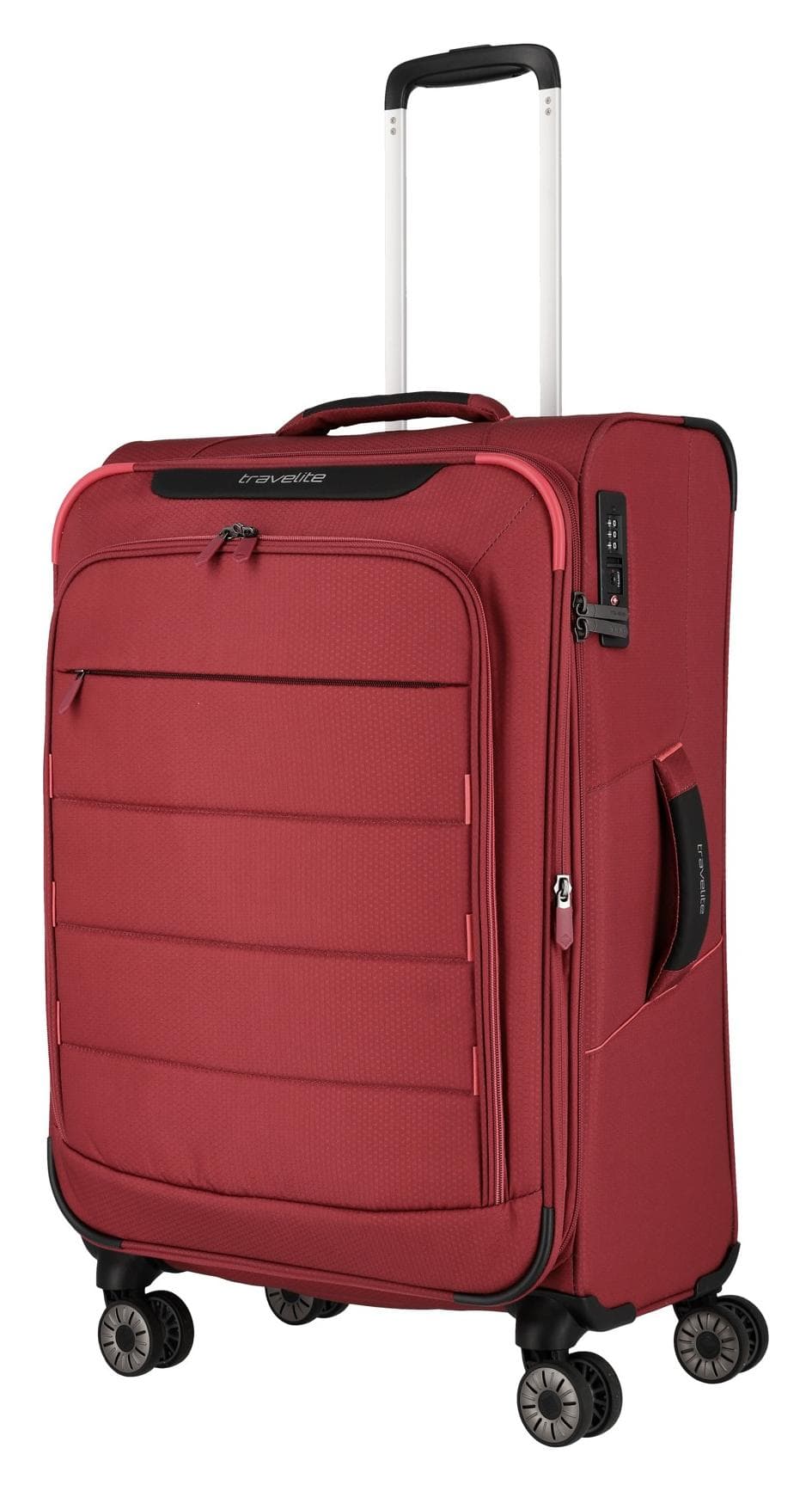 Střední cestovní kufr na kolečkách Travelite Skaii 4w M Red
