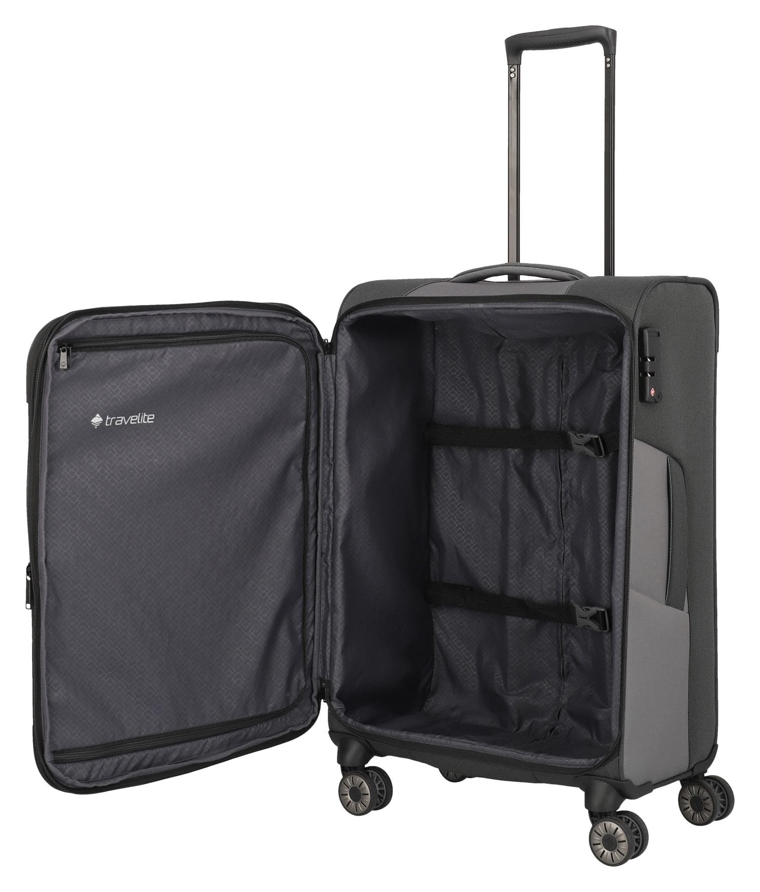 Střední textilní kufr Travelite Viia 4w M Anthracite 6