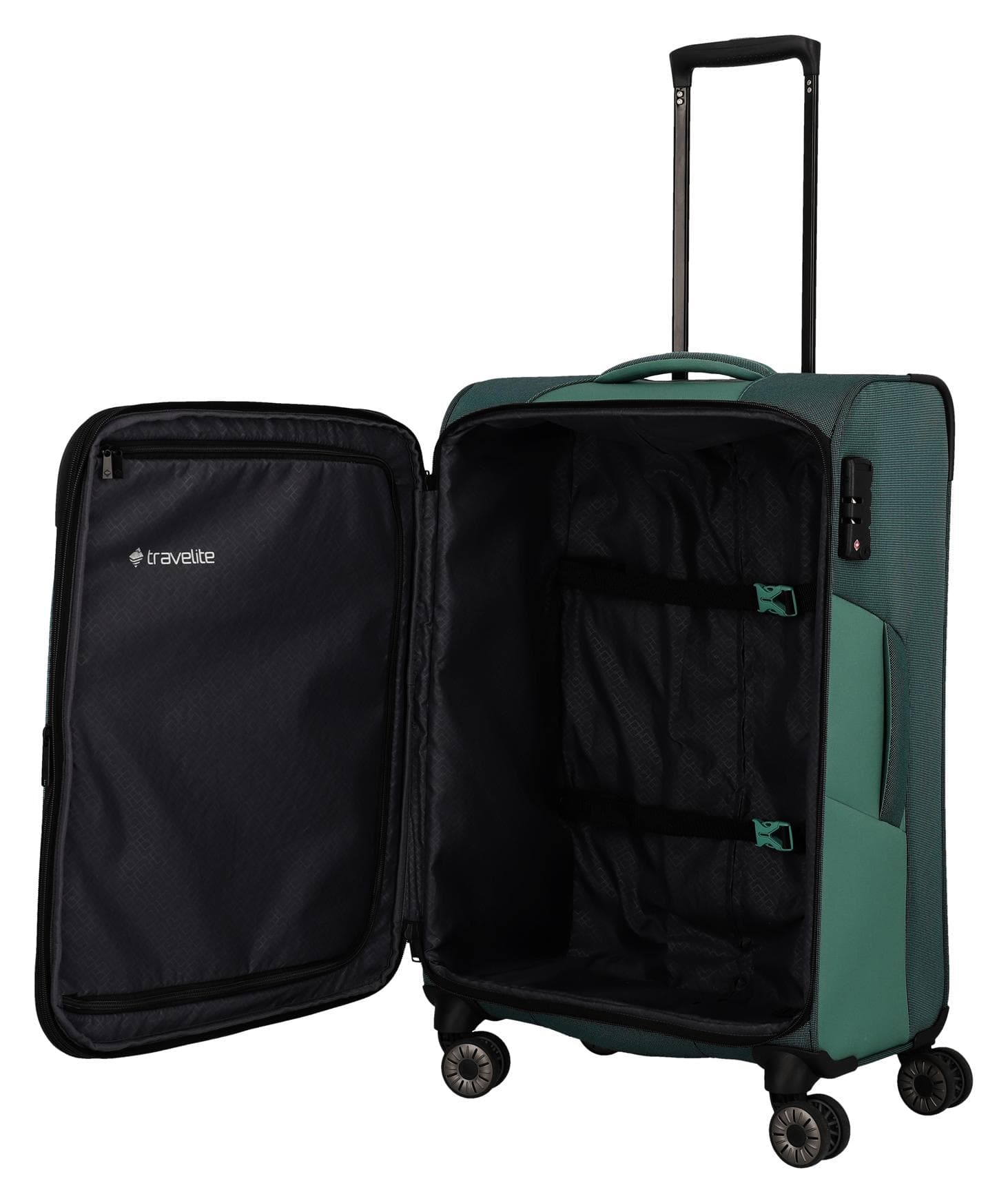 Střední textilní kufr Travelite Viia 4w M Green 6
