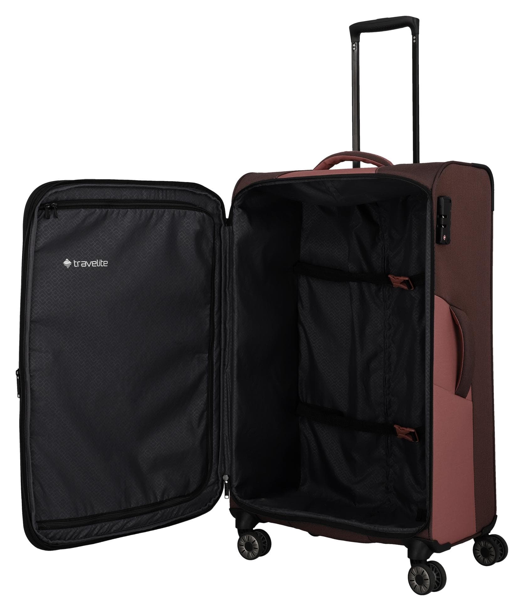 Velký textilní kufr Travelite Viia 4w L Rose 6