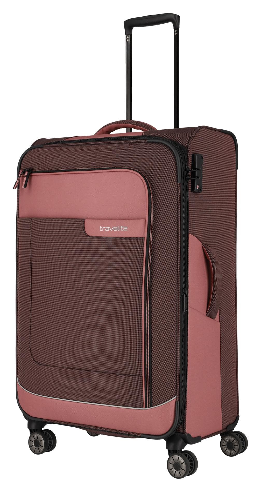 Velký textilní kufr Travelite Viia 4w L Rose