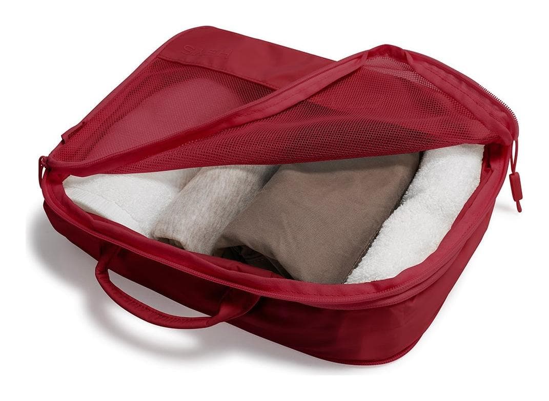Cestovní organizéry Heys Ecotex Compression Packing Cube 4 Pc Set Red Maple 5