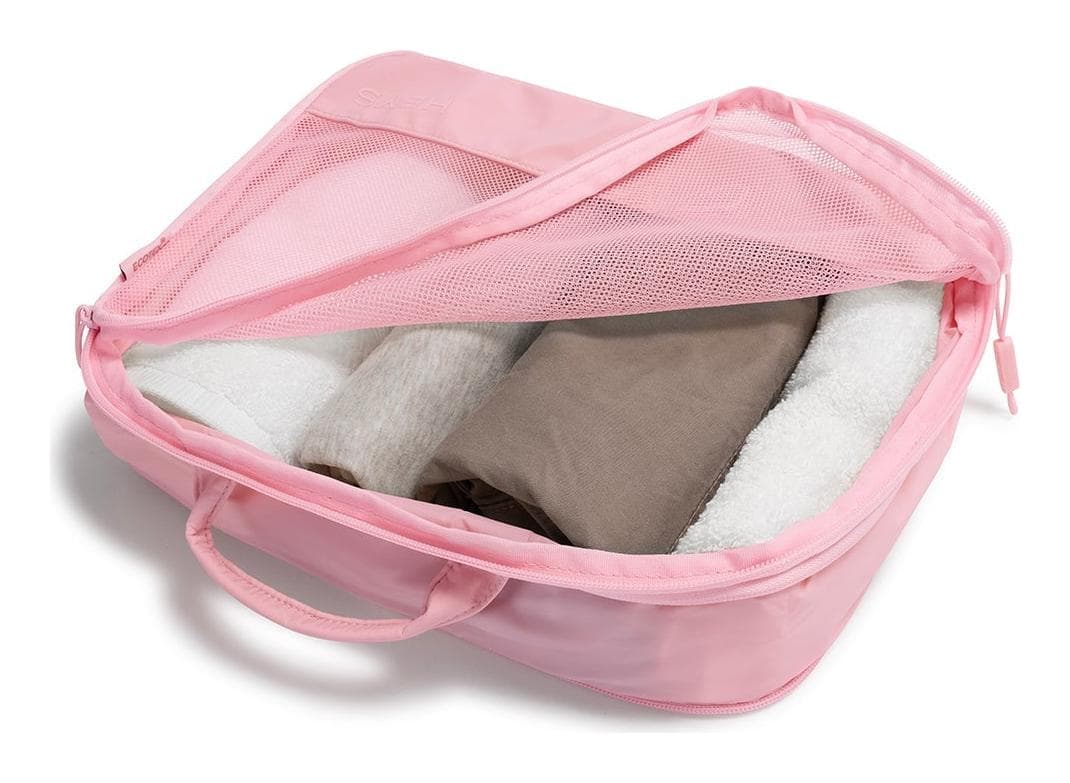 Cestovní organizéry Heys Ecotex Compression Packing Cube 4 Pc Set Pink Sand 5