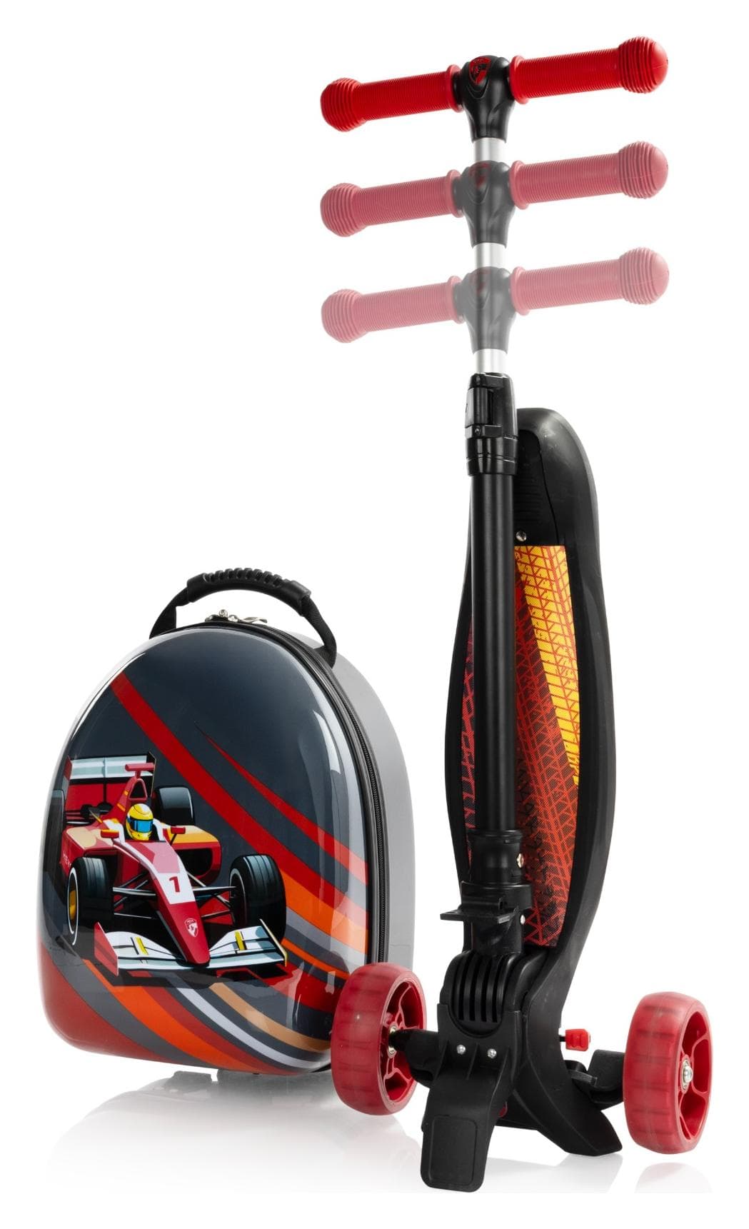 Dětská koloběžka s batohem Heys Turbo Tots Scooter Race Car 2