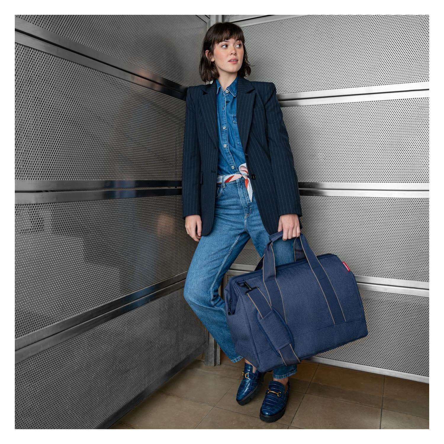 Dámská cestovní taška Reisenthel Allrounder L Herringbone Dark Blue 5
