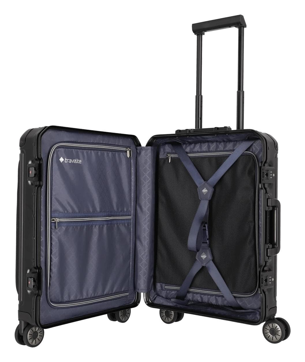 Hliníkový kufr Travelite Next 4w S Front pocket Black 6