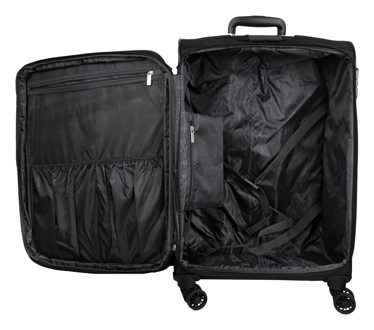 Veľký textilný kufor na kolieskach Skyline Orlando 4w L Black 5