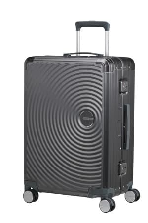 American Tourister Kufr Soundbox Alu Spinner 68/29 Brushed Anthracite