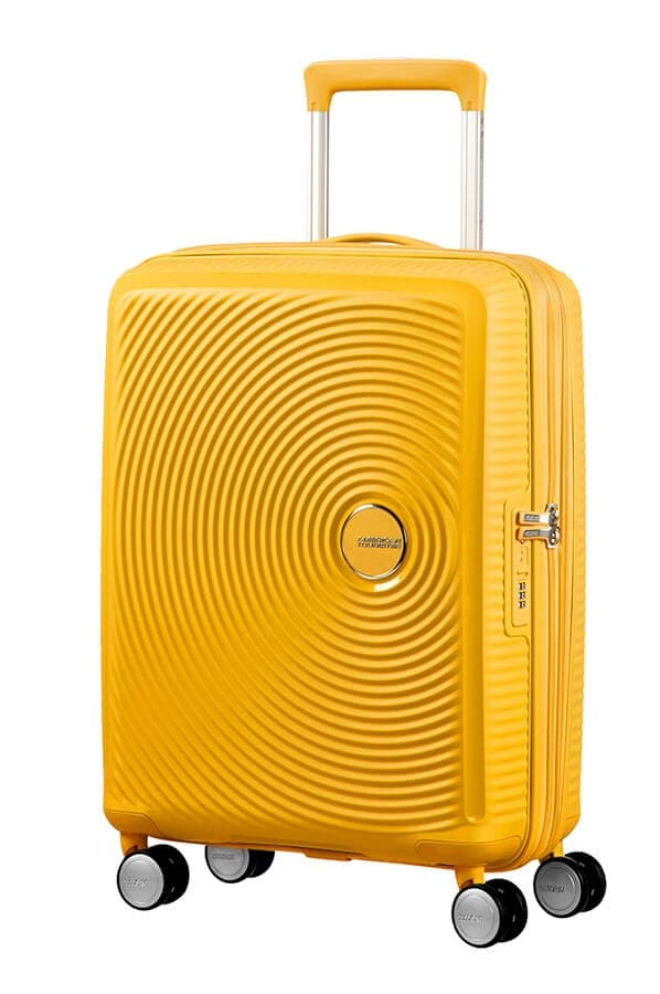 American Tourister Kufr Soundbox Spinner Expander 55/20 Cabin Golden Yellow