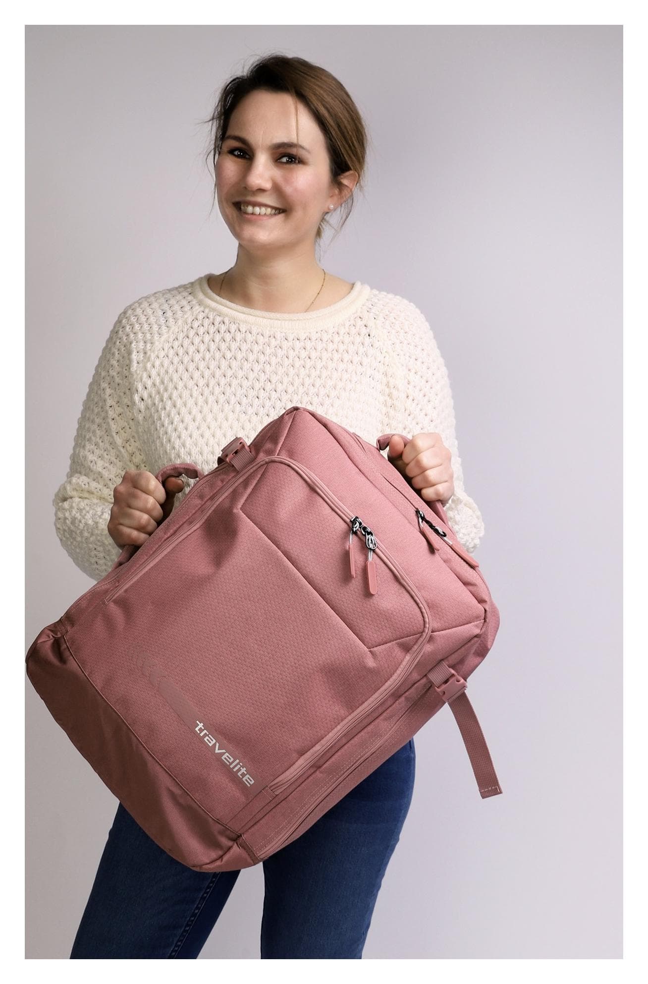 Příruční zavazadlo 55x40x20 Travelite Kick Off Multibag Backpack Rosé