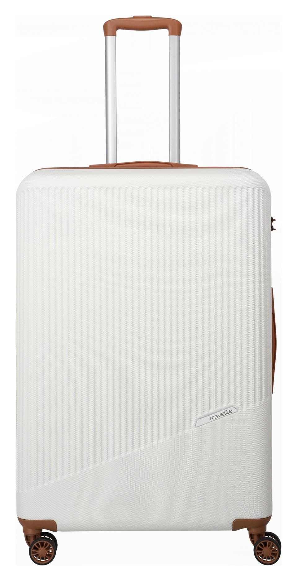 Velký skořepinový kufr na kolečkách Travelite Bali L White/Cognac