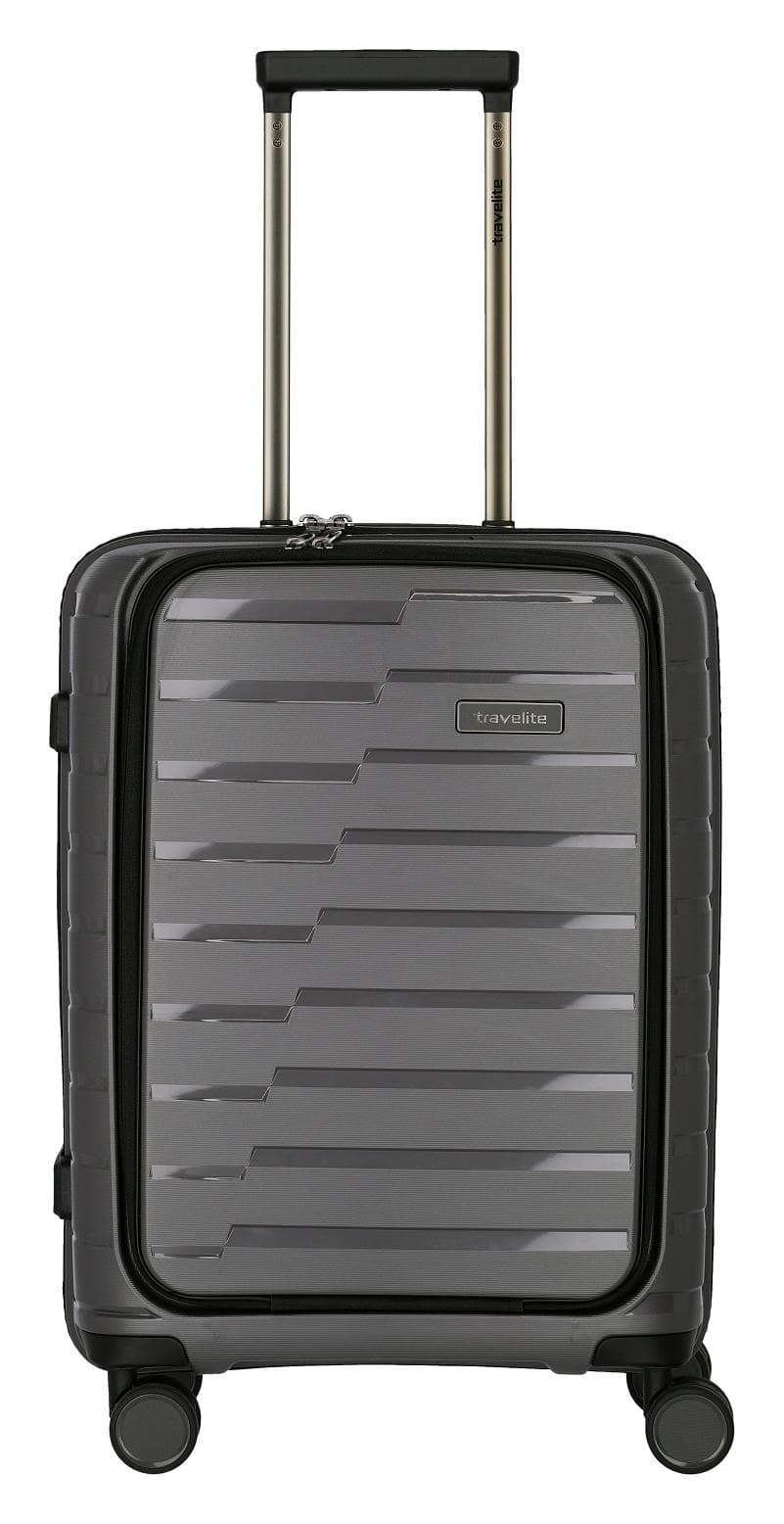 Palubní kufr na notebook Travelite Air Base 4w S Front pocket Anthracite