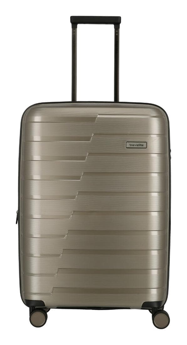 Střední skořepinový kufr na kolečkách Travelite Air Base M Champagne metallic