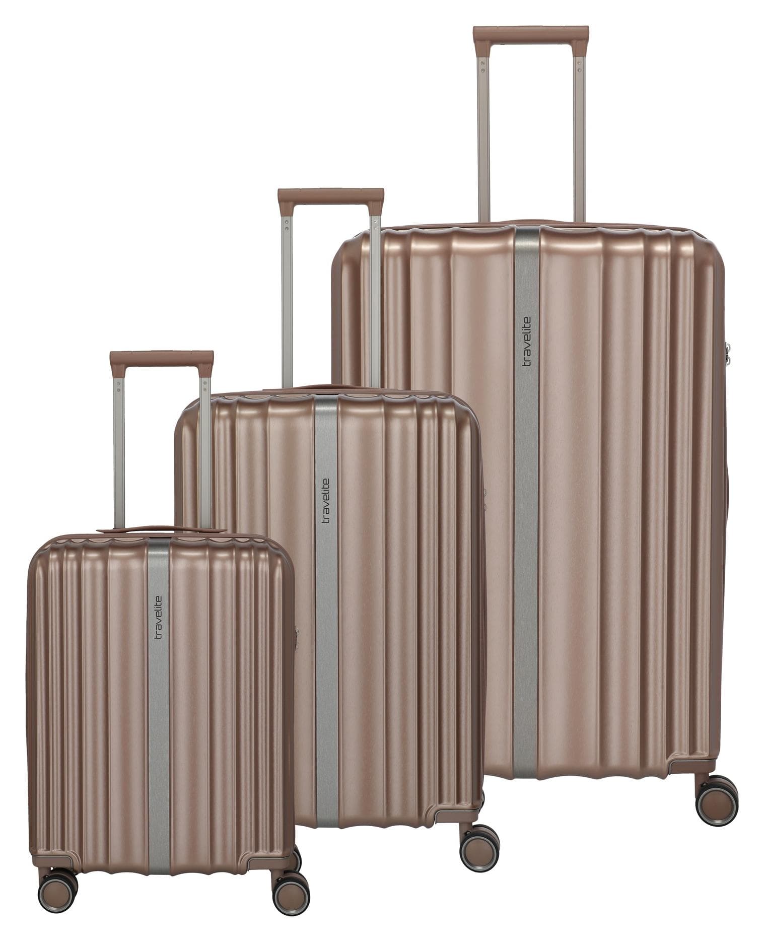 Sada cestovních kufrů Travelite Paros 4w S,M,L Cappuccino