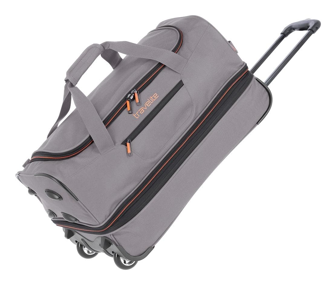 Cestovní taška na kolečkách Travelite Basics Wheeled duffle S Grey/orange