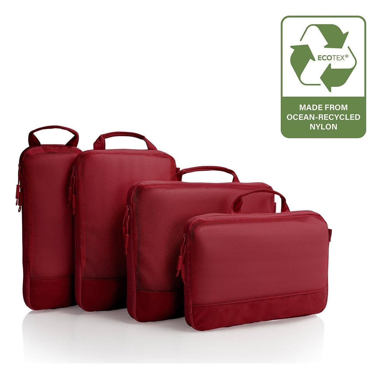 Cestovní organizéry Heys Ecotex Compression Packing Cube 4 Pc Set Red Maple