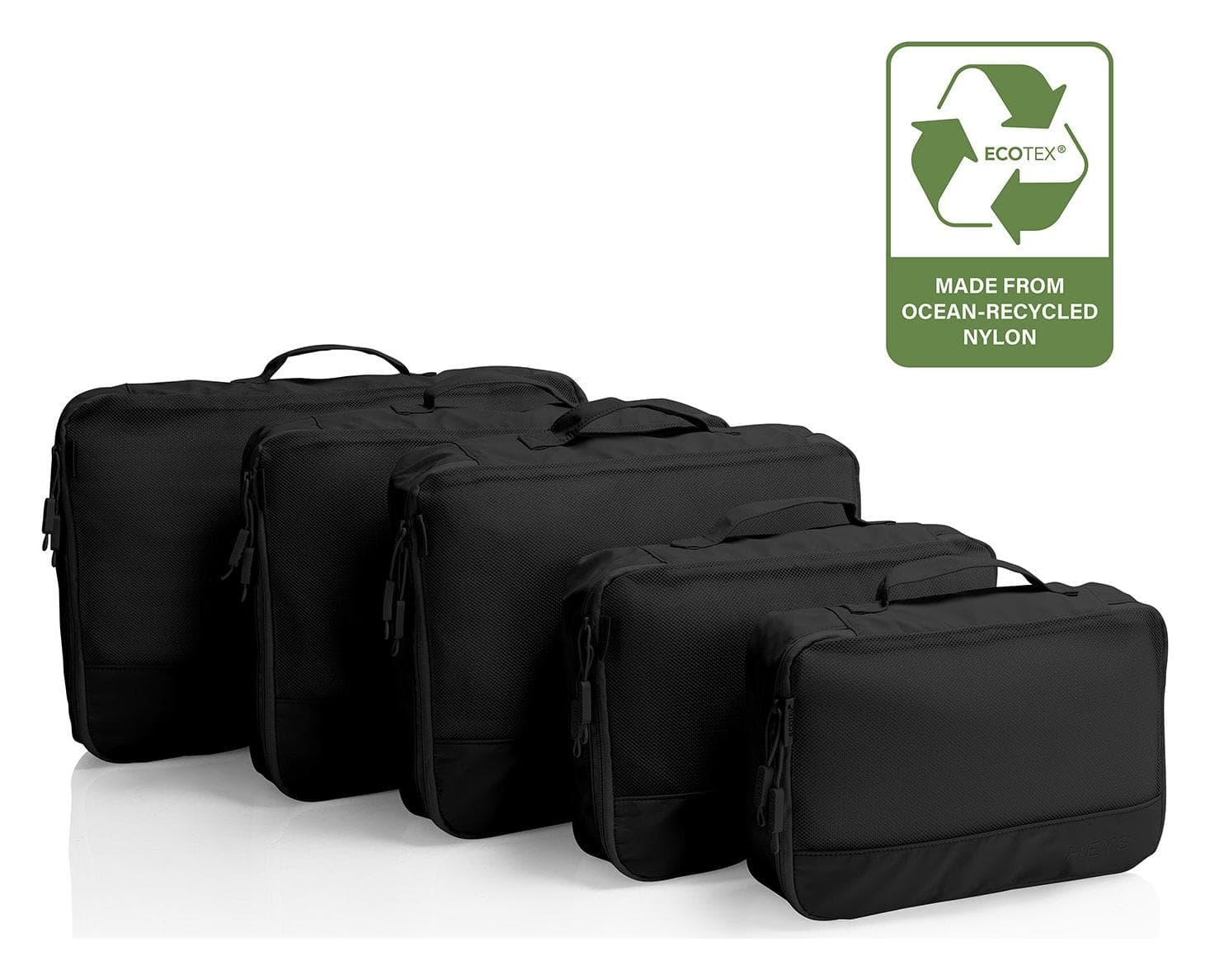Cestovní organizéry Heys Ecotex Packing Cube 5 Pc Set Black Onyx