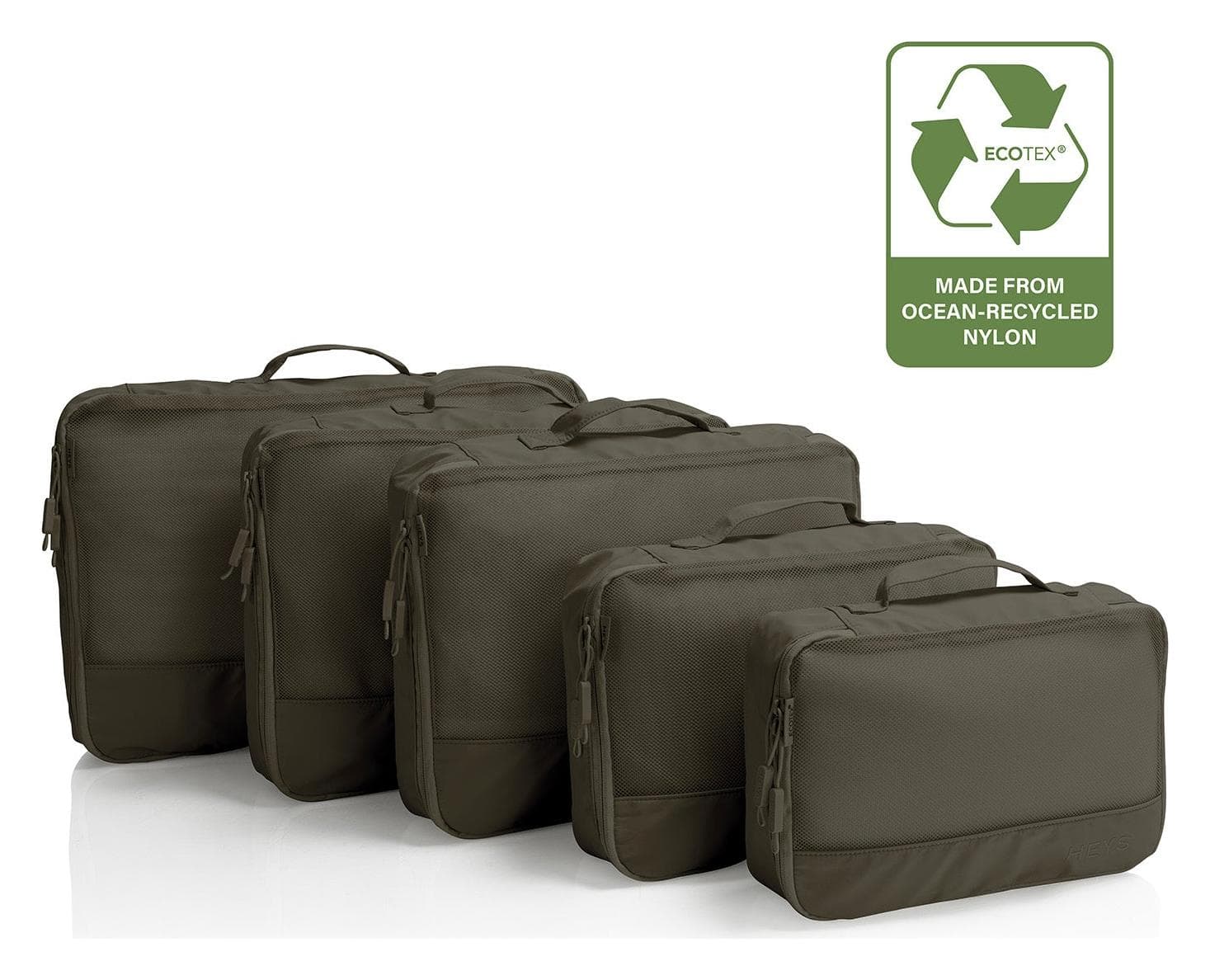 Cestovní organizéry Heys Ecotex Packing Cube 5 Pc Set Green Moss