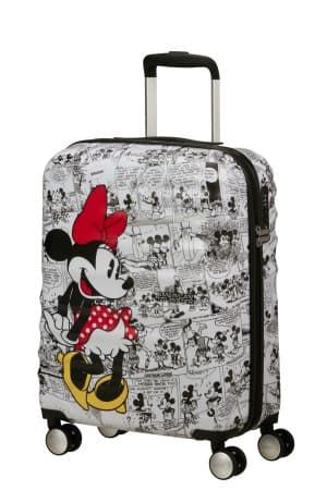 American Tourister Dětský kufr Wavebreaker Disney Spinner 55/20 Cabin Minnie Comics White